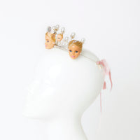 blond dolls tiara crown headpiece with gemstones