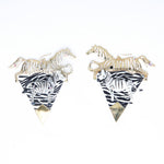 chic bling baroque zebra animal  toy safari earrings