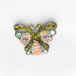 doll eyes & mouth butterfly brooch -floral collection