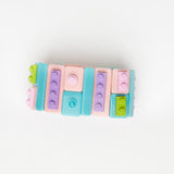 Graphic pastel colour lego bricks bracelet