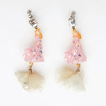 sleeping beauty princess toy earrings with pearl -clip on