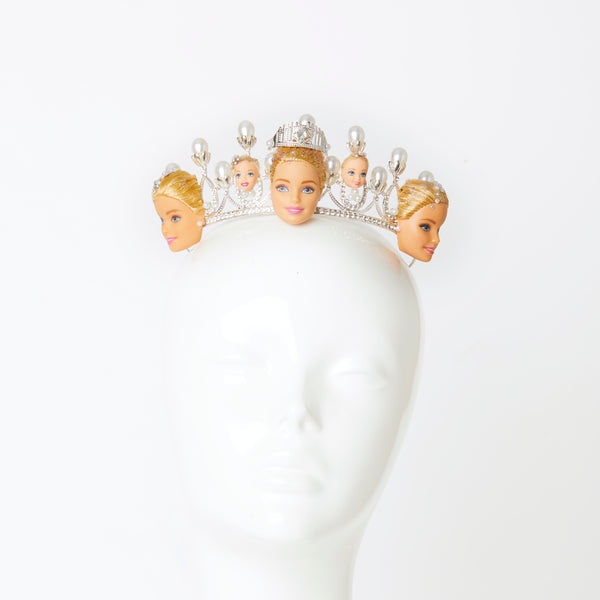 blond dolls tiara crown headpiece with gemstones
