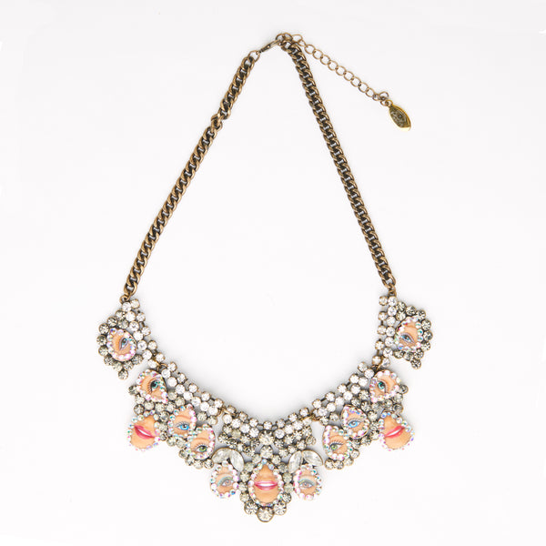baroque doll eye & mouth necklace plastron