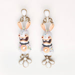 raving rabbits  toy earrings with bow tie