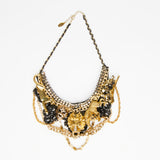 Versace style feline necklace with chains