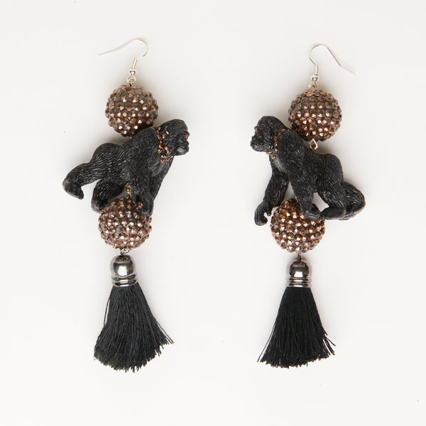 chic gorilla toy earrings