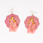 Aurora princess earrings with pink gemstones