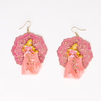 Aurora princess earrings with pink gemstones