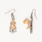 gold t rex dinosaur earrings baroque style