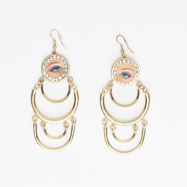 geometrical doll eyes earrings