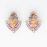 miniature blond  doll face earrings