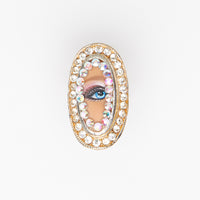 "look at me in the eye" doll - oval ring