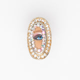 "look at me in the eye" doll - oval ring