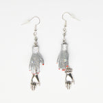 hands on hands silver earrings