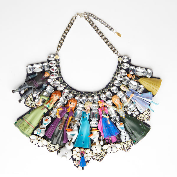 frozen toys necklace plastron with gemstones