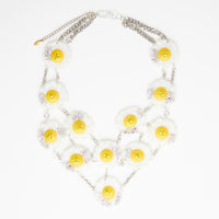 fried eggs toys necklace with rhinestones