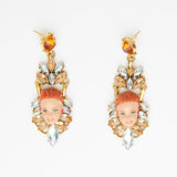 miniature ginger doll face earrings