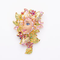 "mignonne, allons voir si la rose" half face brooch -floral collection
