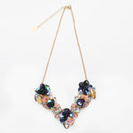 purple flowers & sequins doll necklace - floral collection