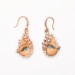 peacock doll eye earrings