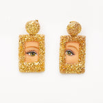 through the gold looking glass - doll eye earrings