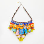 dressed up cartoon orange cat necklace