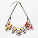 The Powerpuff Girls on gemstones necklace