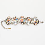 doll eye & mouth bracelet with  white & grey gemstones