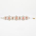show girl doll eye & mouth bracelet with  white & AB iridescent gemstones