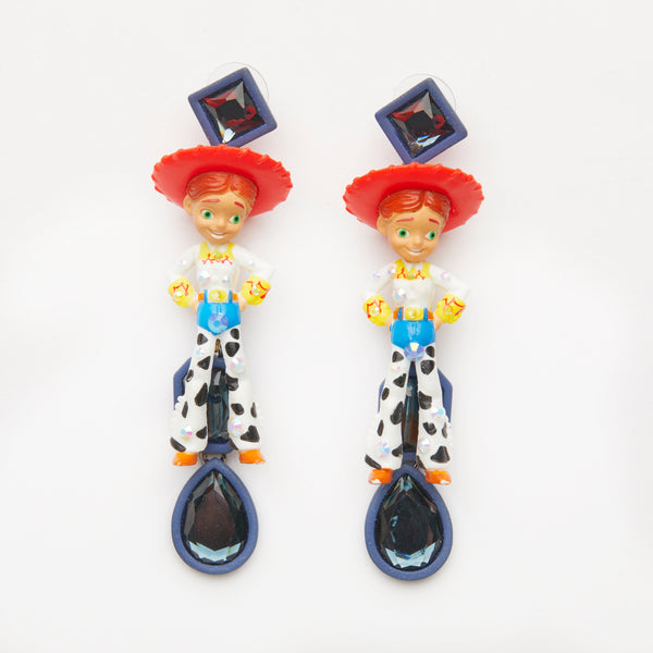 Jessie toy story-  toy earrings with grey stones