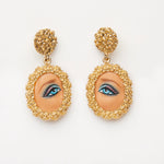 through the gold looking glass - round doll eye earrings