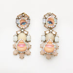 baroque doll eye & mouth with cream & white stones