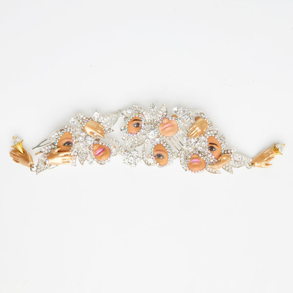 show girl doll eye & mouth comb  tiara headpiece