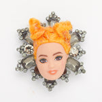 baroque  orange hair doll rhinestones brooch -halloween collection