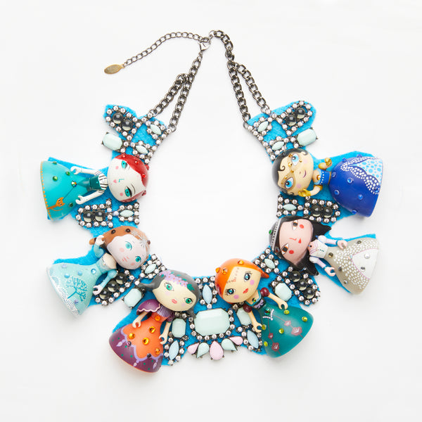 Princess figures toys necklace