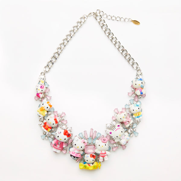 Hello kitty toy figure kawaii necklace on  gemstones