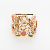 doll eye & mouth bracelet cuff floral design