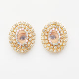 clip on diamente doll eye earrings