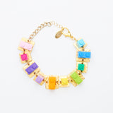 art deco lego bricks bracelet golden colou base