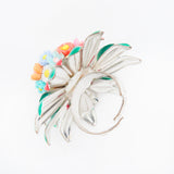 miniature blond doll face with flowers in the hair - floral collection