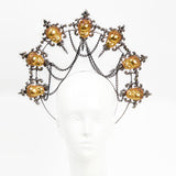 gold face dolls halo goddess headpiece