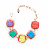 art deco lego bricks bracelet red colour base