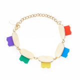 art deco lego bricks bracelet red colour base
