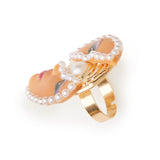 what's in my head -purple eyes pearly doll face ring