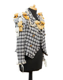 teddy bear tweed Jacket with pearls