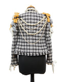 teddy bear tweed Jacket with pearls