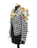 teddy bear tweed Jacket with pearls