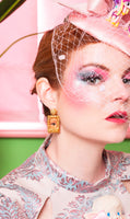 through the gold looking glass - doll eye earrings
