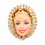 baroque blond hair diamanté rhinestones brooch
