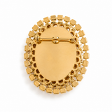 baroque blond hair diamanté rhinestones brooch